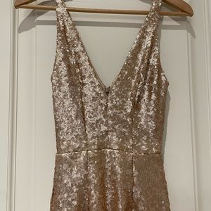 Dress the population gold evening gown size s